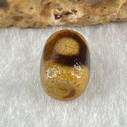 Natural Powerful Tibetan Old Oily Agate 3 Eyes Dzi Bead Heavenly Master (Tian Zhu) 三眼天诛 1.43g 12.0 by 8.6mm - Huangs Jadeite and Jewelry Pte Ltd