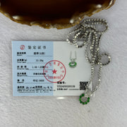 Type A Icy Green Omphasite Jadeite Panther Charm with Crystals in S925 Sliver Necklace 13.29g 2.3 by 1.5mm 8pcs - Huangs Jadeite and Jewelry Pte Ltd