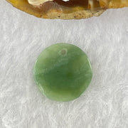 Type A Blueish Green Jadeite Mini Round Wu Shi Pai Pendant 1.44g 15.4 by 2.5mm - Huangs Jadeite and Jewelry Pte Ltd