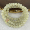 Type A Semi Icy Yellowish Green Jadeite Beads Necklace 98 Beads 7.1mm 57.58g - Huangs Jadeite and Jewelry Pte Ltd