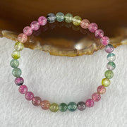 Good Grade Natural Tourmaline Crystal Beads Bracelet 6.48g 13.5cm 5.2mm 33Beads - Huangs Jadeite and Jewelry Pte Ltd