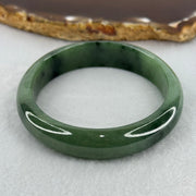 Type A Green Jadeite Oval Bangle Internal Diameter 57.7mm 36.44g 11.6 by 7.0mm (Slight Internal Lines) - Huangs Jadeite and Jewelry Pte Ltd