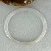 Type A Semi Icy Faint Lavender Green with Reddish Spot Jadeite Oval Bangle Internal Diameter 54.4mm 21.33g 7.5 by 6.0mm (very slight internal line) - Huangs Jadeite and Jewelry Pte Ltd