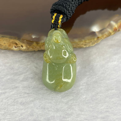 Type A Yellowish Green Jadeite Pig 猪 9.92g 24.6 by 13.7 by 13.8mm - Huangs Jadeite and Jewelry Pte Ltd