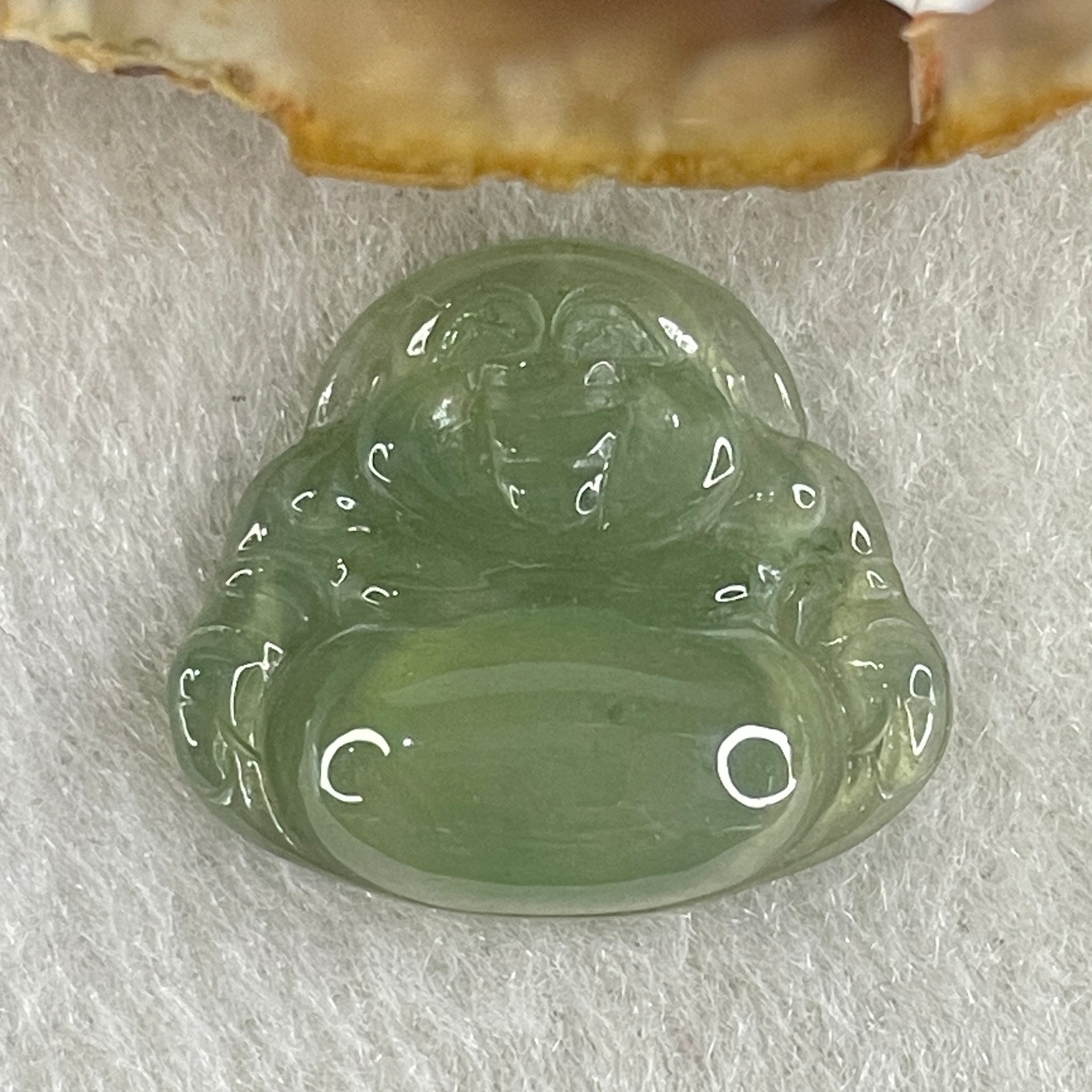 Type A Semi Icy Blueish Green Jadeite Milo Buddha Pendant 2.31g 18.1 by 20.5 by 4.6mm - Huangs Jadeite and Jewelry Pte Ltd