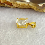 Natural Madagascar Blue Moonstone in S925 Silver Gold Color Pendant 1.27g 10.1 by 7.2 by 5.0mm - Huangs Jadeite and Jewelry Pte Ltd