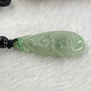 Type A Green Jadeite Ruyi Pendent 7.51g 33.9 by 14.2 by 6.0mm - Huangs Jadeite and Jewelry Pte Ltd