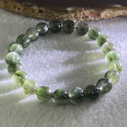 Good Grade Natural Green Cats Eye Rutilated Beads Bracelet 19.58g 15.5cm 8.8mm 22 Beads - Huangs Jadeite and Jewelry Pte Ltd