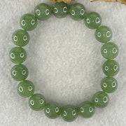 Type A Burmese Icy Oily Green Jade Jadeite Bracelet 39.07g 10.8mm bead 18 beads 16cm - Huangs Jadeite and Jewelry Pte Ltd