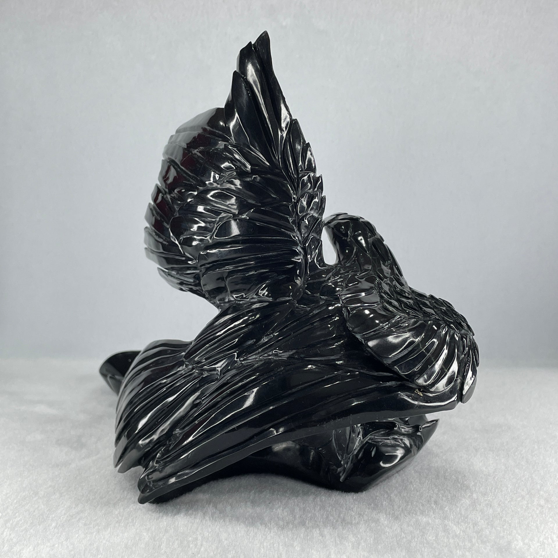 Black Stone Eagle with Pond Display 1,392.2g 270.0 by 165.0 by 190.0mm - Huangs Jadeite and Jewelry Pte Ltd