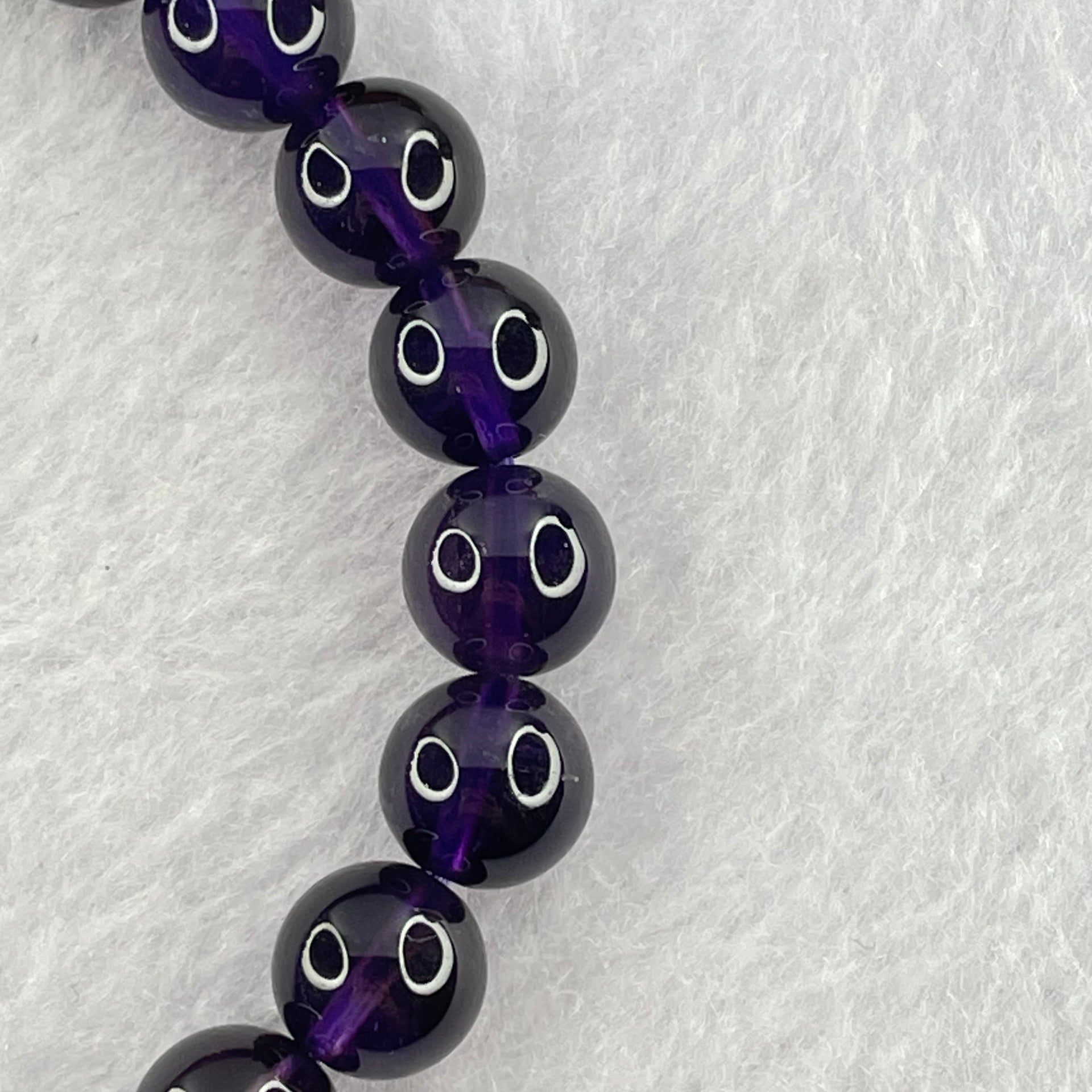Good Grade Natural Amethyst Bracelet 22.81g 16.5cm 9.2mm 22 Beads - Huangs Jadeite and Jewelry Pte Ltd