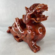 Antique Natural Red Jasper Pixiu Pair Display Total Weight 3,589.0g each about 190.0 by 76.4 by 142.5mm - Huangs Jadeite and Jewelry Pte Ltd