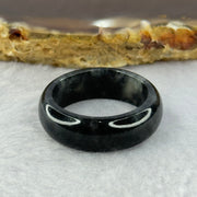 Type A Black Wuji Jadeite Ring 4.19g 7.2 by 3.4mm US8.25 HK18 - Huangs Jadeite and Jewelry Pte Ltd