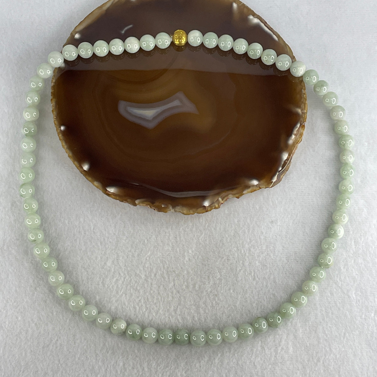 Natural Type A Green Jadeite Beads Necklace | (105.49g | 60cm | 10.0mm  | 64 Beads | Heart Chakra Radiance, Steady Wealth "Zheng Cai" Anchor & Feng Shui Prosperity Catalyst)