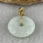 Natural Type A Faint Green to White Jadeite Ping An Kou Pendant | 21mm Ultra-Thick Jade Peace Disc Talisman (6.86g | 21.4 x 7.1mm) - Huangs Jadeite and Jewelry Pte Ltd