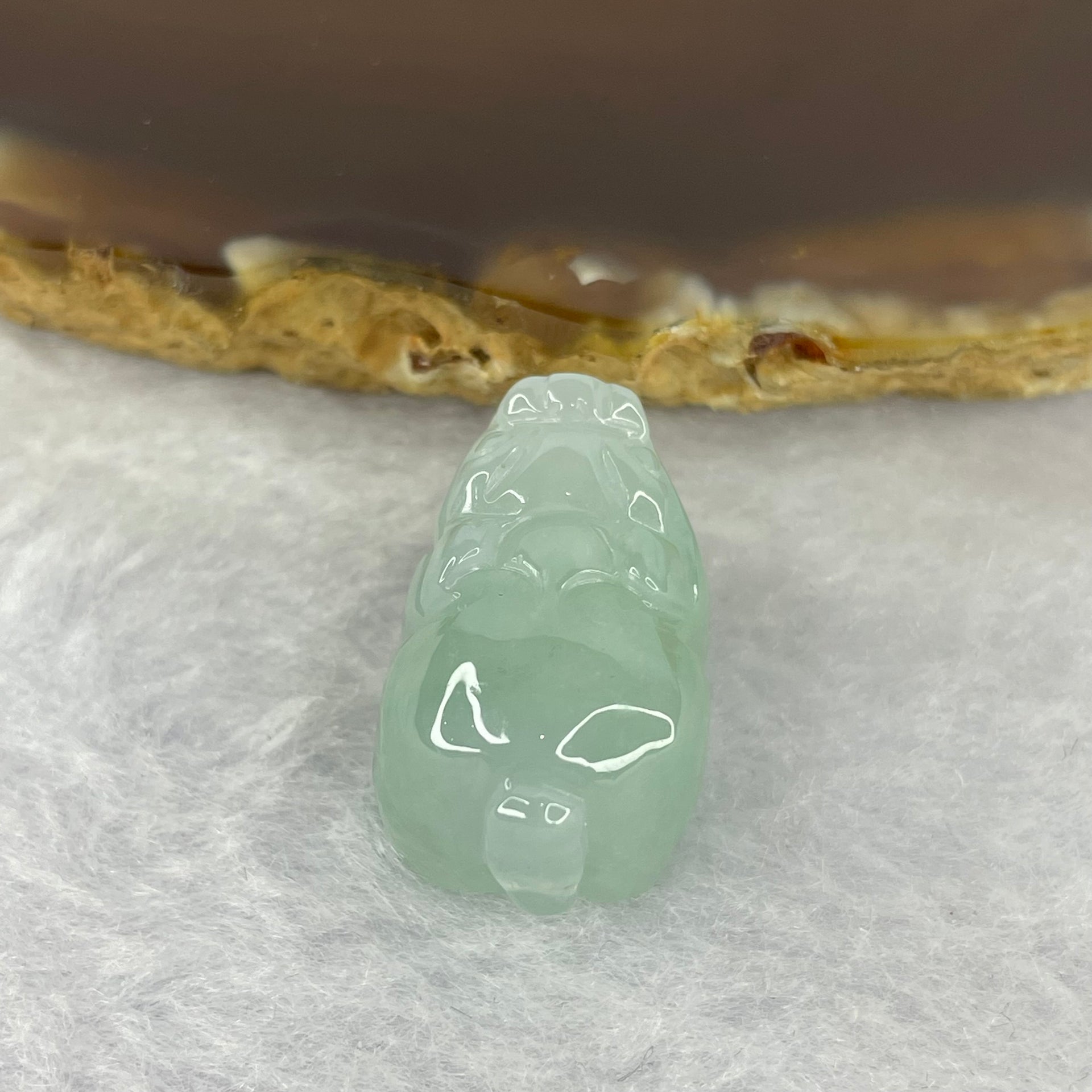 Type A Sky Blue Jadeite Pixiu Pendent A货天空蓝色翡翠貔貅牌  9.56g 22.0 by 14.6 by 14.6 mm - Huangs Jadeite and Jewelry Pte Ltd
