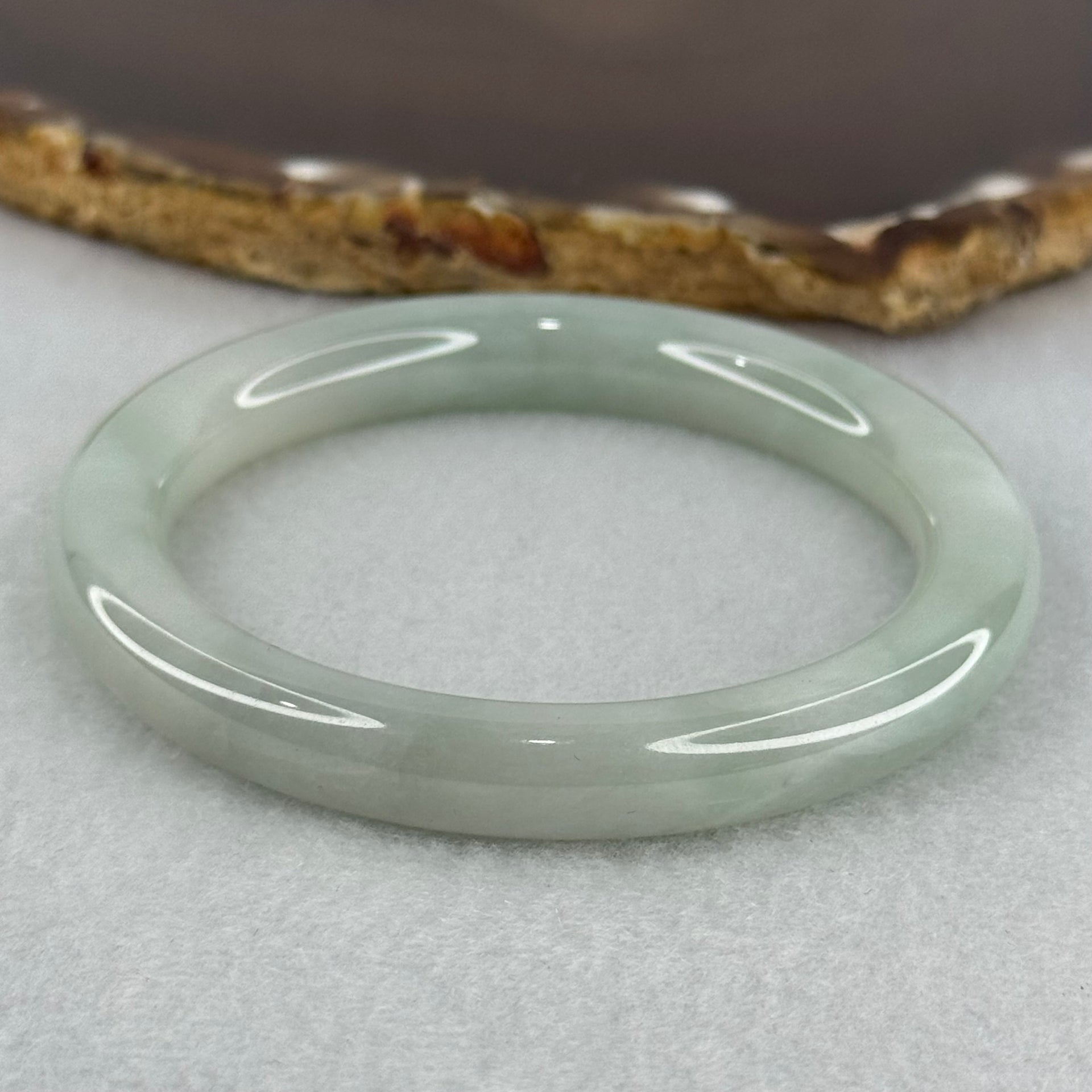 Type A Jelly Sky Blue Jadeite Bangle Internal Diameter 52.5mm 61.30g 9.0 by 8.4mm (Very Slight Internal Lines) - Huangs Jadeite and Jewelry Pte Ltd