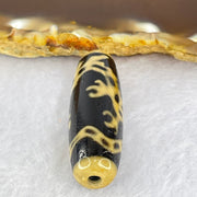 Natural Powerful Tibetan Old Oily Agate Guan Yin on Dragon Dzi Bead Heavenly Master (Tian Zhu) 观音龙天珠 8.99g 37.9 by 12.6mm - Huangs Jadeite and Jewelry Pte Ltd