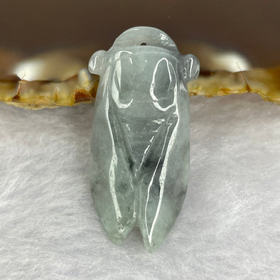 Type A Wuji Grey Jadeite Cicada 5.83g 17.2 by 34.6 by 6.8mm - Huangs Jadeite and Jewelry Pte Ltd