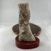 Natural Smoky Quartz Rough Irregular Shape Display in Wooden Stand 353.99g 90.7 by 60.9 by 142.8mm - Huangs Jadeite and Jewelry Pte Ltd