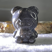 Black Obsidian Labubu Charm Display 15.77g 29.2 by 22.3 by 20.2mm - Huangs Jadeite and Jewelry Pte Ltd