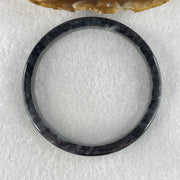 Type A Slightly Translucent to Opaque Wuji Black Grey Jadeite Bangle Internal Diameter 58.0mm 29.91g 8.7 by 5.7mm - Huangs Jadeite and Jewelry Pte Ltd