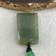 Natural Type A Green with Yellowish Jadeite Wu Shi Pai Pendant 20.75g 45.6 by 25.5 by 5.9mm - Huangs Jadeite and Jewelry Pte Ltd