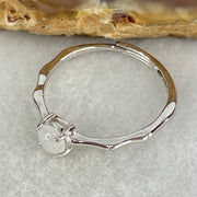 Type A Semi Icy Lavender Cabochon Jadeite in S925 Sliver Ring (Adjustable Size) 1.07g 4.5 by 2.5mm - Huangs Jadeite and Jewelry Pte Ltd