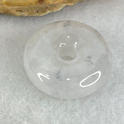 Type A Semi Icy Faint Lavender Green With Wuji Grey Jadeite Ping An Kou Charm/Pendant 3.19g 16.1 by 6.2mm - Huangs Jadeite and Jewelry Pte Ltd