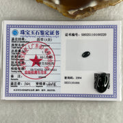 Type A Translucent Black Omphacite Jadeite Round Cabouchon Stone For Setting 1.54g 15.5 by 9.8 by 5.0mm - Huangs Jadeite and Jewelry Pte Ltd