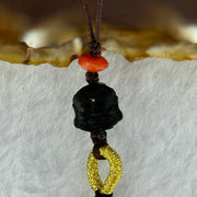 Natural Cognac Amber with Damo Head Handphone Strap 4.30g 7.6mm 13 Beads - Huangs Jadeite and Jewelry Pte Ltd