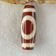Natural Powerful Tibetan Old Oily Red White Agate One Eye Water Element Dzi Bead Heavenly Master (Tian Zhu) 一眼水元素天珠 10.47g 37.6 by 13.5mm - Huangs Jadeite and Jewelry Pte Ltd