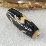 Natural Powerful Tibetan Old Oily Agate Bat with Insect or Happiness Fu Shou Dzi Bead Heavenly Master (Tian Zhu) 蝙蝠昆虫天珠 8.91g 38.1 by 12.3mm - Huangs Jadeite and Jewelry Pte Ltd