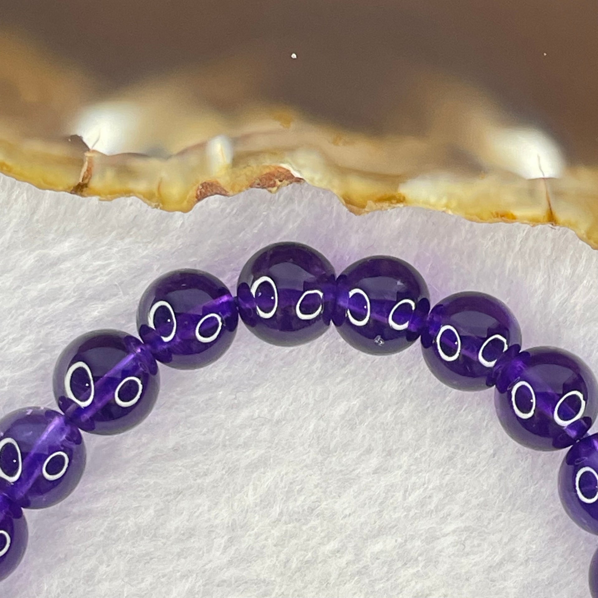 Very Good Grade Natural Amethyst Bracelet 18.15g 16cm 8.4mm 24 Beads - Huangs Jadeite and Jewelry Pte Ltd