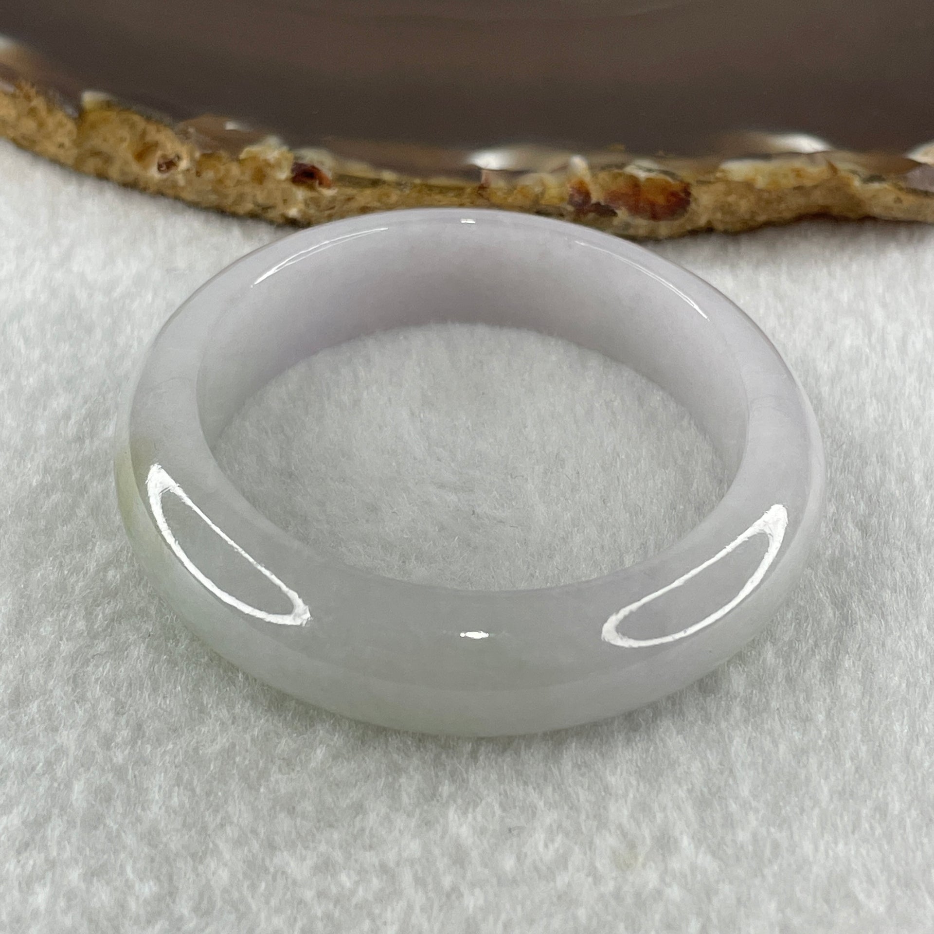 Type A Natural Jelly Lavender Light Green Jadeite Oval Bangle 41.51g Inner Diameter 52.7mm 11.8 by 7.4mm (Very Slight Internal Lines) - Huangs Jadeite and Jewelry Pte Ltd