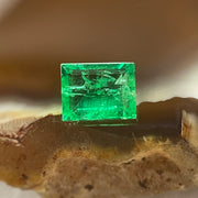 Natural Colombia Vivid Green Emerald (Beryl) Cut-Cornered Rectangular Step cut 0.39ct 5.3 by 4.1 by 2.1mm - Huangs Jadeite and Jewelry Pte Ltd