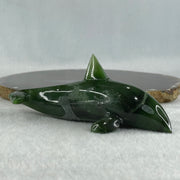 Natural Dark Green Serpentine Killer Whale Display 130.1g 122.0 by 52.0 by 50.0mm - Huangs Jadeite and Jewelry Pte Ltd