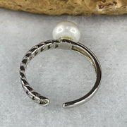 Natural-Fresh-Water-Pearl-in-S925-Sliver-Ring-1.54g-6.7-by-4.8mm-US-5.5-HK-11.8