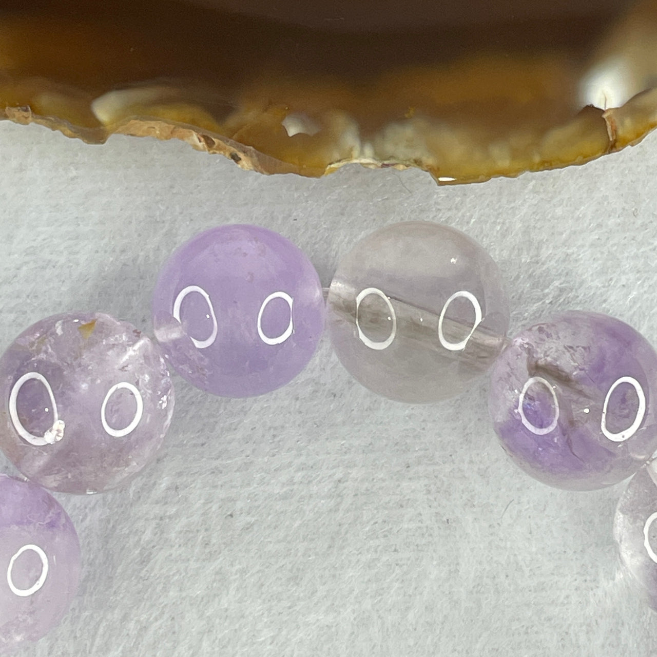 Natural Super 7 Amethyst Beads Bracelet 73.45g 19cm 15.1mm 13 Beads