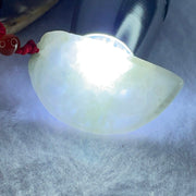 Type A Faint Green Lavender Dragon Half Heart Pendant 11.35g 40.0 by 23.9 by 4.7mm - Huangs Jadeite and Jewelry Pte Ltd