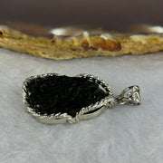 Natural Czech Republic Moldavite Meteorite Crystal in S925 Sliver Pendent 天然捷克陨石925银牌 7.04g 23.6 by 13.3 by 8.0mm - Huangs Jadeite and Jewelry Pte Ltd