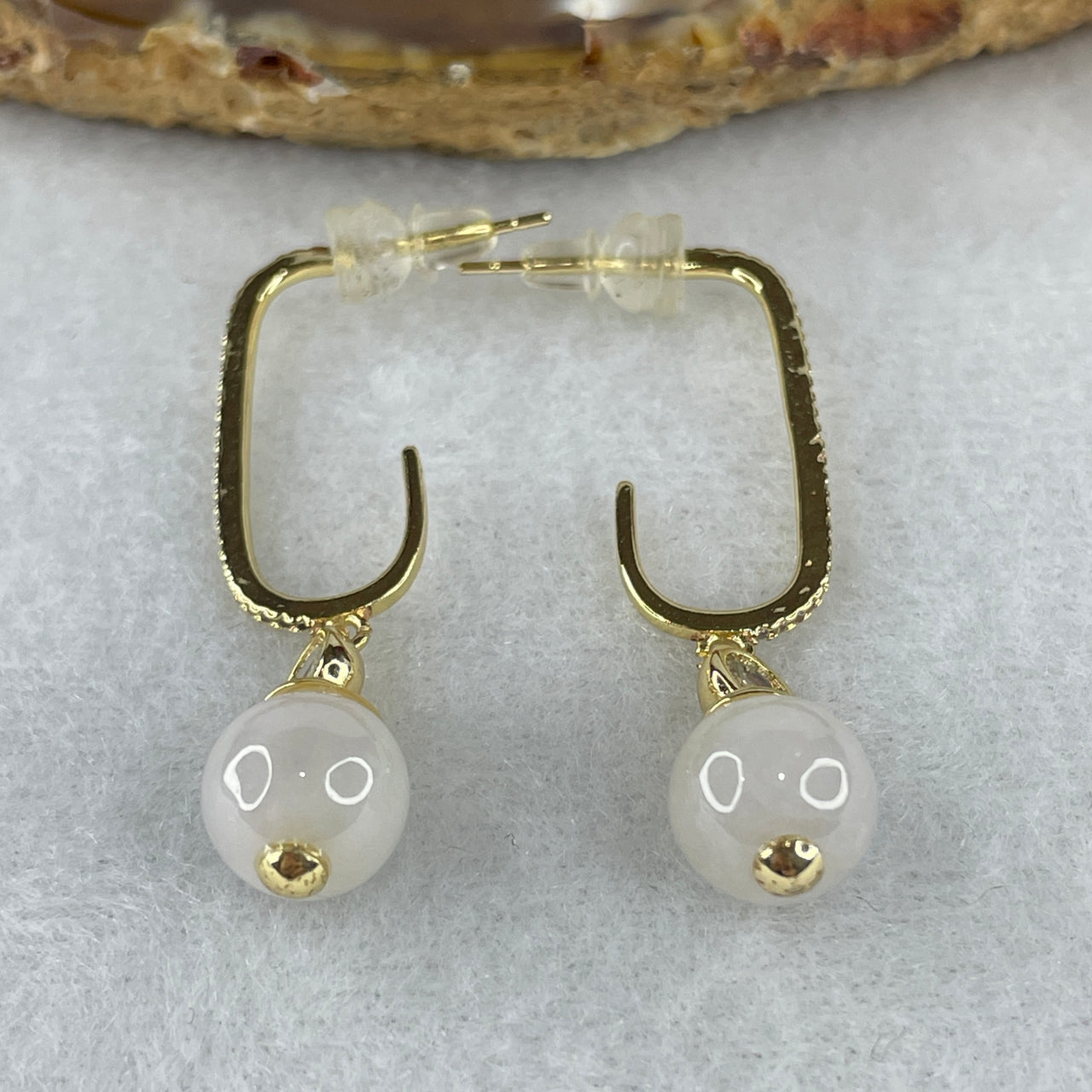 Natural Type A Lavender Jadeite Beads Dangling Earrings | Premium S925 Sterling Silver Setting | Authentic Myanmar Feicui Royal Violet Drop Elegance (5.38g | 9.2mm Beads)