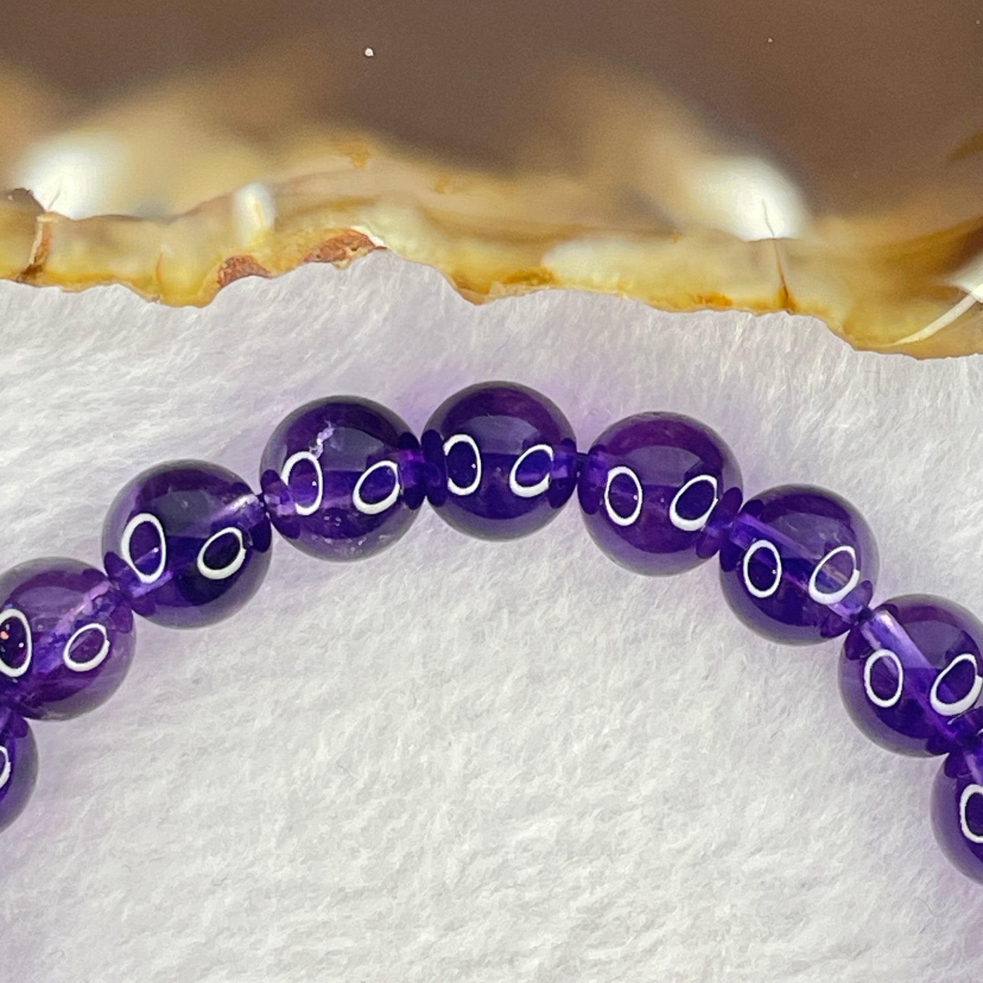 Very Good Grade Natural Amethyst Bracelet 18.03g 16cm 8.3mm 24 Beads - Huangs Jadeite and Jewelry Pte Ltd