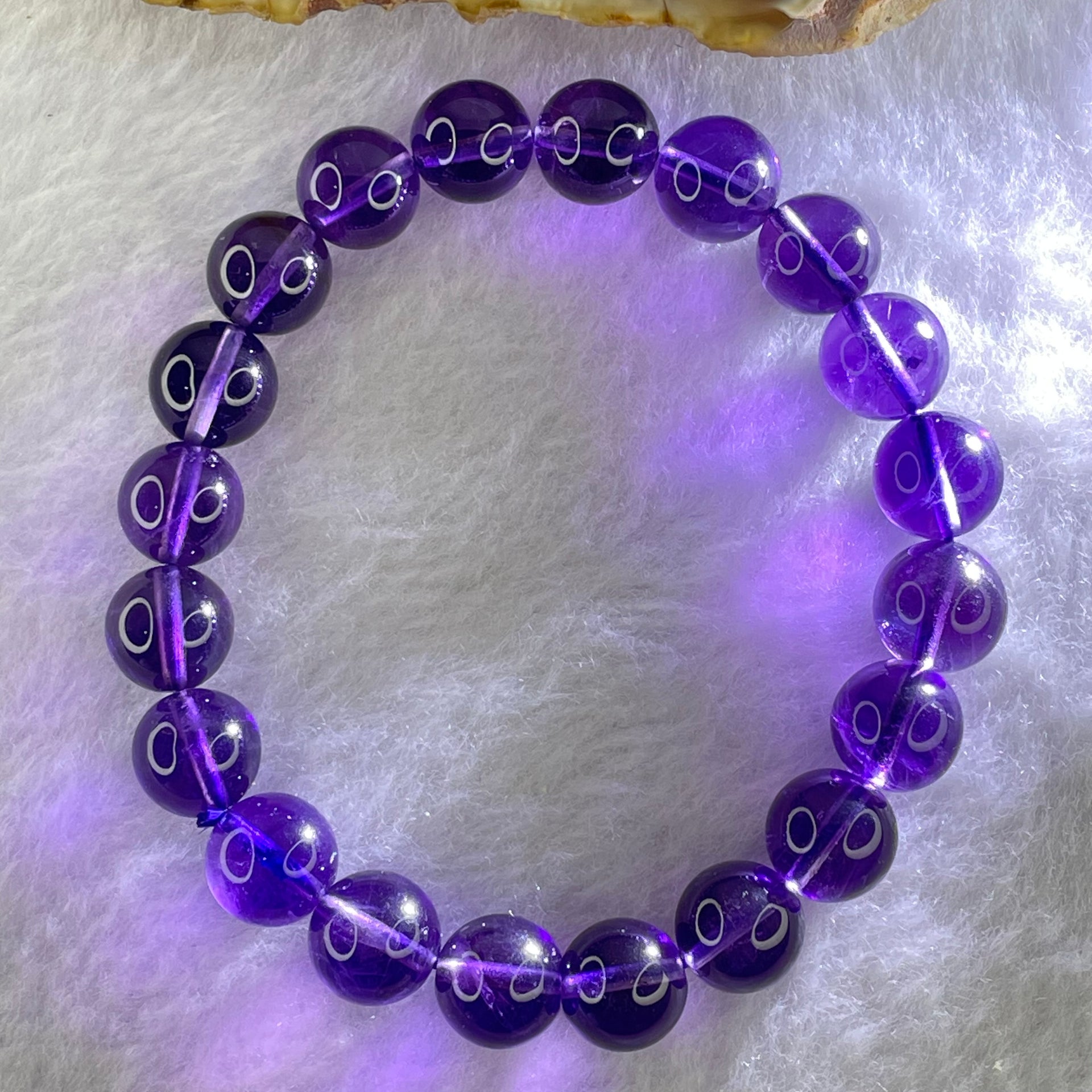 Very Good Grade Natural Amethyst Bracelet 24.96.g 16cm 9.5mm 20 Beads - Huangs Jadeite and Jewelry Pte Ltd