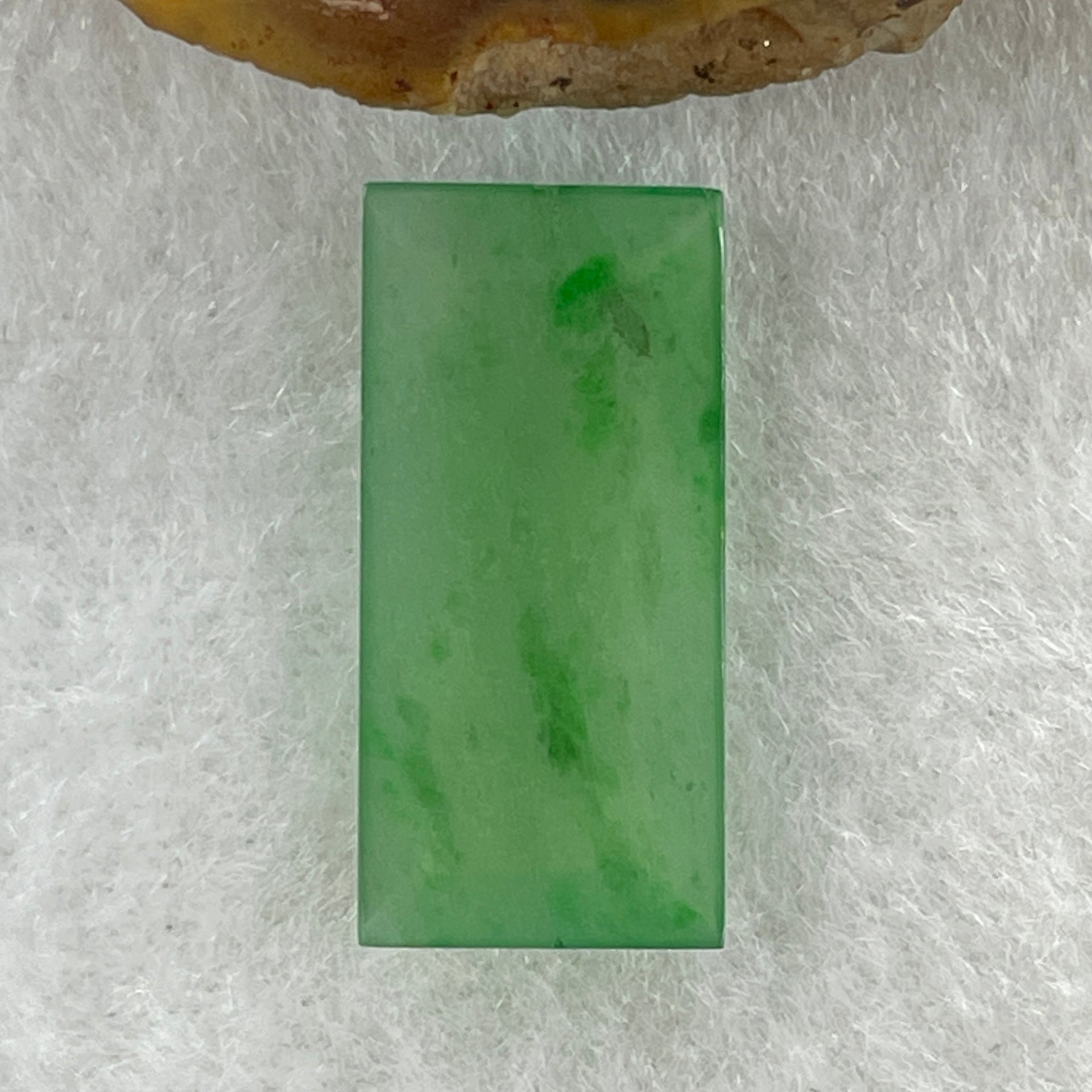 Type A Natural Icy Green Jadeite Rectangle Setting Stone 1.65g 21.9 by 10.5 by 3.7mm - Huangs Jadeite and Jewelry Pte Ltd
