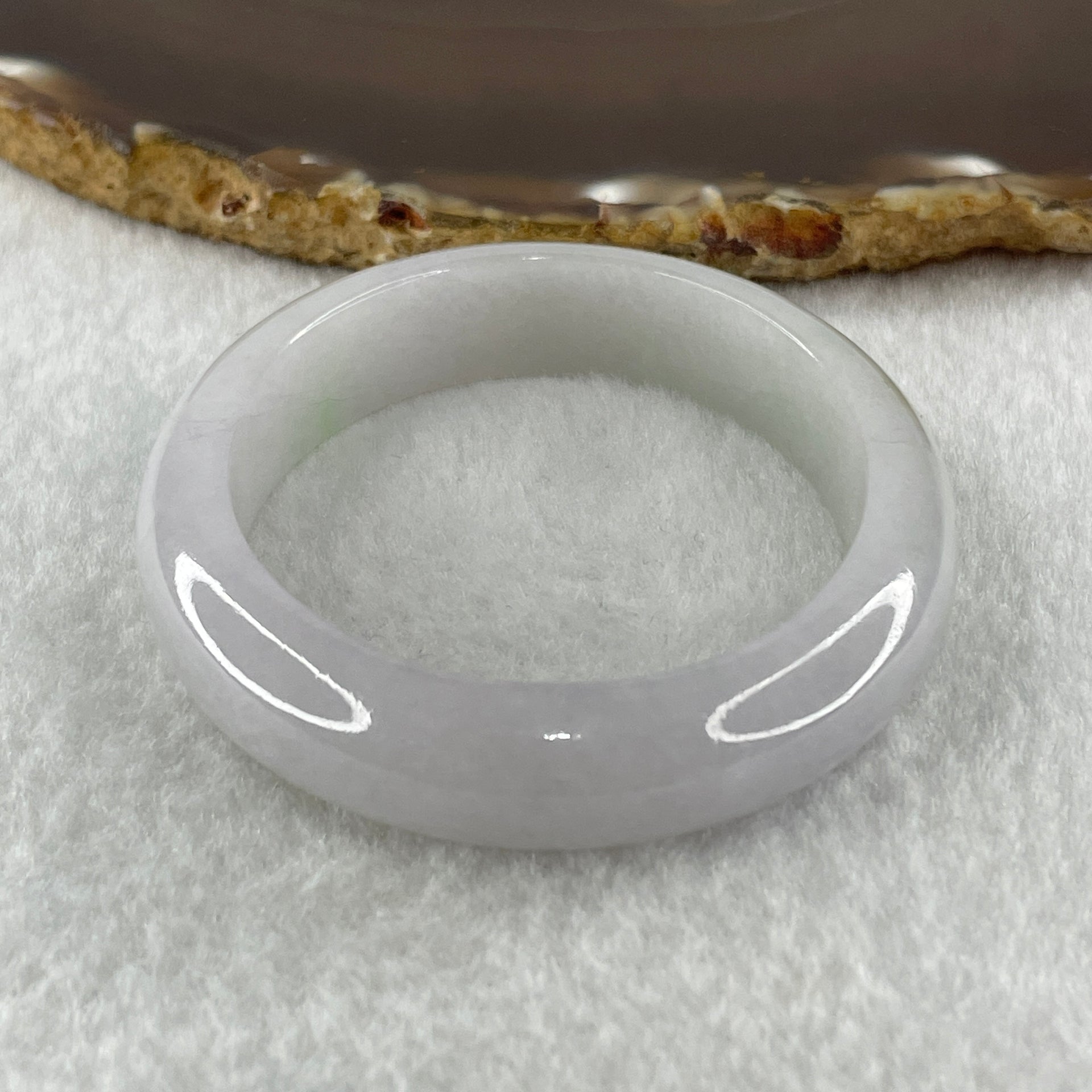 Type A Natural Jelly Lavender Light Green Jadeite Oval Bangle 41.51g Inner Diameter 52.7mm 11.8 by 7.4mm (Very Slight Internal Lines) - Huangs Jadeite and Jewelry Pte Ltd