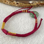 Type A Blueish Green Jadeite Ping An Kou Donut In String Bracelet 1.90g 12.5 by 3.8mm - Huangs Jadeite and Jewelry Pte Ltd