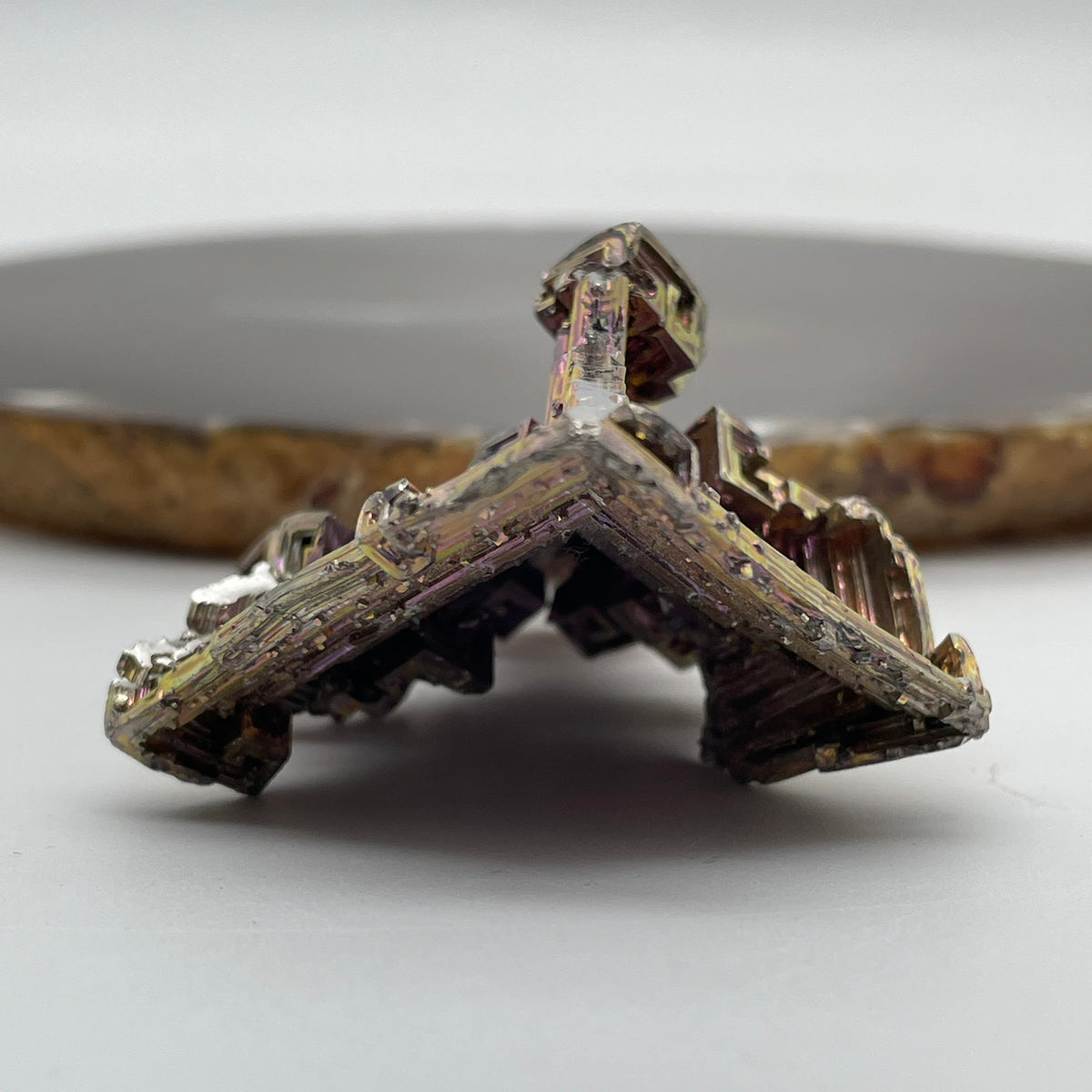 Natural Bismuth Rough Mini Display | (67.85g | 68.3 x 49.1 x 36.0mm | Master Catalyst, Geometric Harmony & Transformation Anchor, Feng Shui Space Transformation Catalyst)