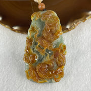 Grand Master Type A Green with Brownish Jadeite Dragon Double Side Pendant 125.78g 77.7 by 46.4 by 18.2mm - Huangs Jadeite and Jewelry Pte Ltd