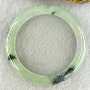 Type A Light Green Lavender and Dark Green Piao Hua Jadeite Bangle Internal Diameter 54.2mm 60.52g 12.2 by 9.6mm (External Rough + Internal Lines) - Huangs Jadeite and Jewelry Pte Ltd